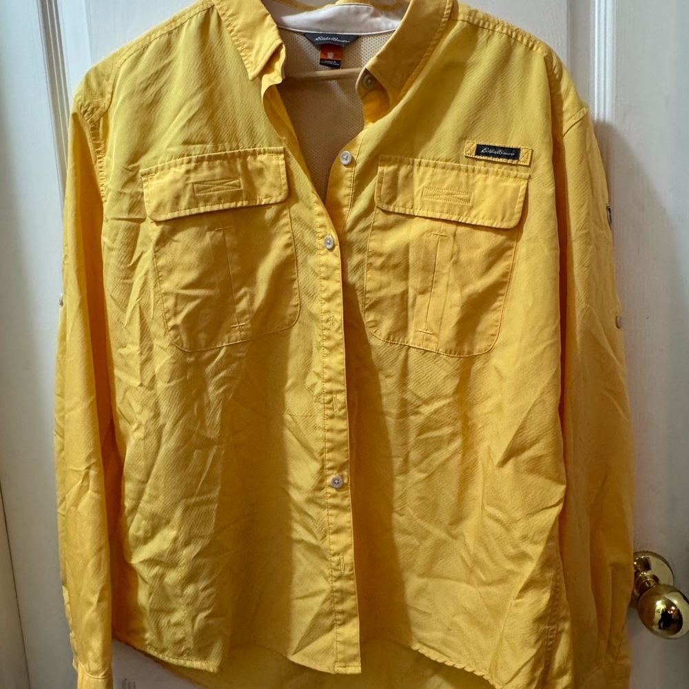 Eddie Bauer Women's Sunny Yellow Button Down Shirt